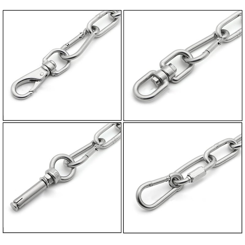 Lind Kitchen 1PCS M6 Double Ended Swivel Eye Hook 304 Stainless Steel Eye to Eye Swivel Shackle Ring Connector + 2PCS M6 Snap Hook - Image 4